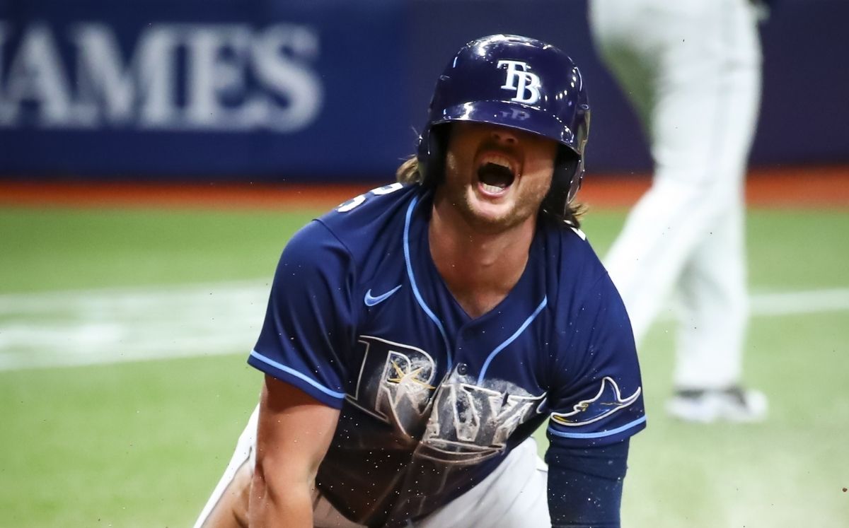 Brett Phillips pegó su home run número 10 de la temporada 2021 en MLB. (@RaysBaseball)