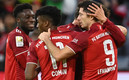 Robert Lewandowski festeja uno de sus tres goles contra el Hertha. (FOTO: AFP)