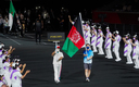 Bandera de Afganistán en el desfile de apertura de los Juegos Paralímpicos de Tokio 2020