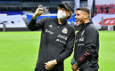 Ochoa y Jona durante el entrenamiento del Tri en el Estadio Azteca. (FOTO: Imago7)