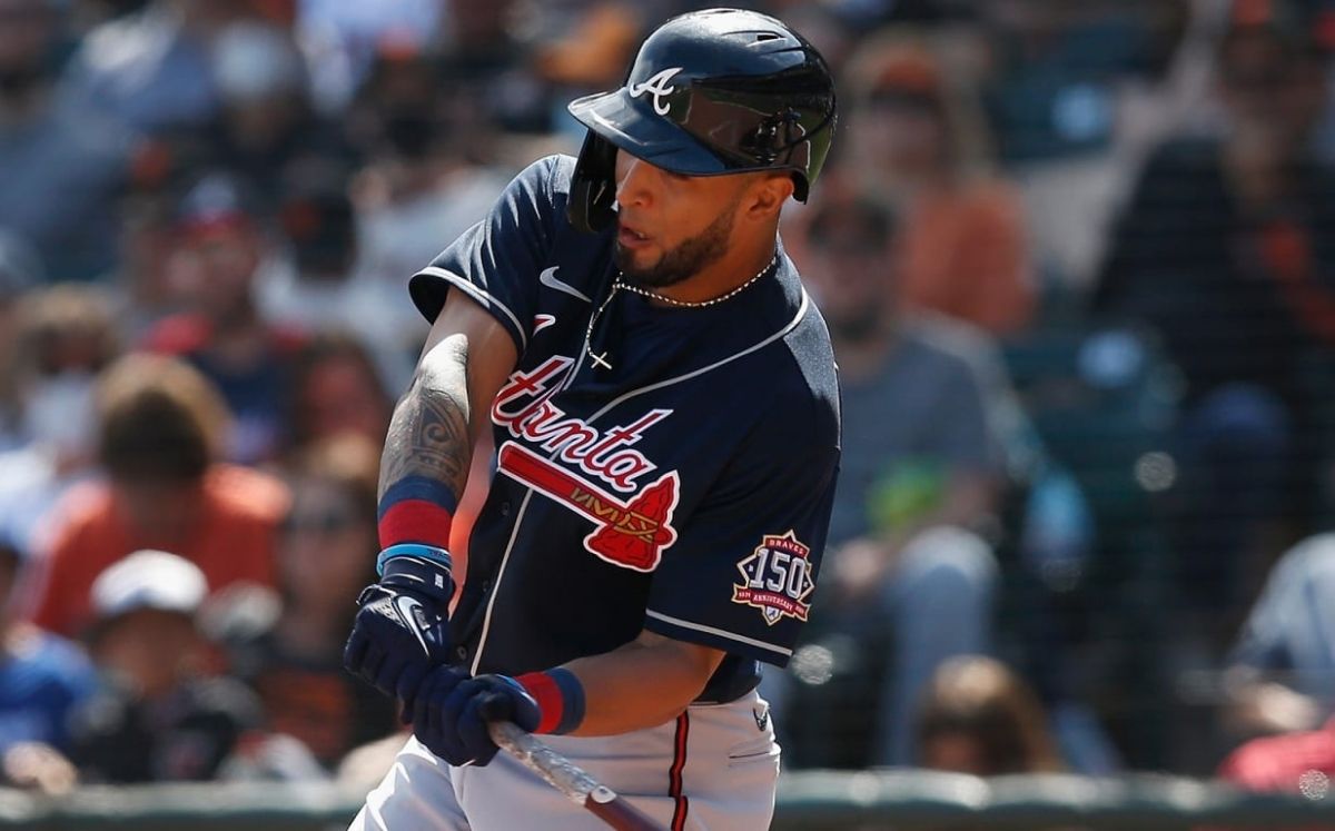 Eddie Rosario aprovechó todas las concesiones del Oracle Park. (MLB.com)