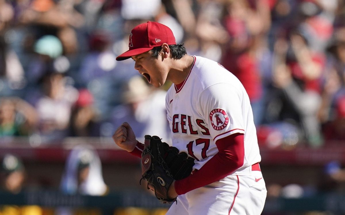 Shohei Ohtani empató su récord de ponches este 2021 en MLB. (AP)
