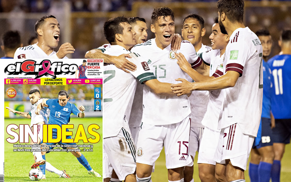 México ganó sin problemas en El Salvador y así las portadas en aquel país. (Imago7)