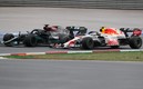 Checo Pérez se impuso a Hamilton en Turquía. FOTO: Reuters.