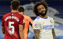 Marcelo y la frustración del Real Madrid por el 0-0 en casa. (AFP)