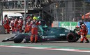 Lance Stroll tuvo que abandonar su monoplaza en el AHR. FOTO: Reuters.