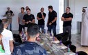 Xavi y su cuerpo técnico en la despedida de Al Sadd. Foto: AFP