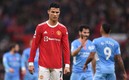Cristiano Ronaldo salió molesto del encuentro. Foto: AFP
