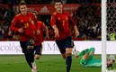 Álvaro Morata festeja el gol que marcó con España a Suecia. (Reuters)