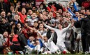 Celebración de Serbia tras obtener el pase al Mundial. Foto: AFP