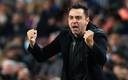 Xavi Hernández celebra el gol contra el Espanyol (Reuters)