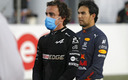 Fernando Alonso quedó en tercer lugar del GP de Qatar, a unos segundos de checo Pérez. (Foto: AFP)