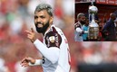 Gabigol tocó la Copa Libertadores previó a la Final 2021. Foto: AFP