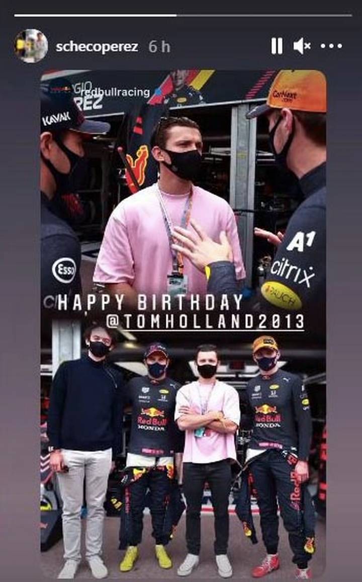 Checo Pérez mandó a felicitar a Tom Holland por su cumpleaños. (Foto: @schecoperez)