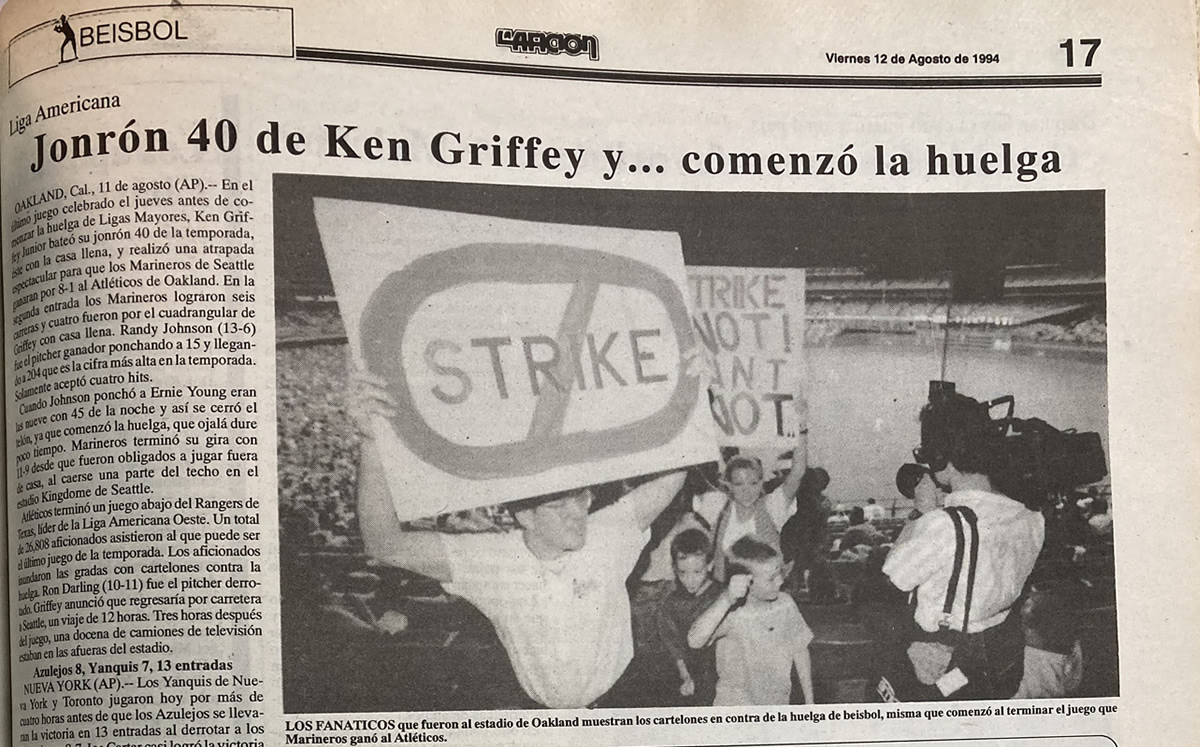 La huelga de 1994 en las Grandes Ligas