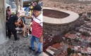 Aficionado herido dentro del Estadio Jalisco. Fotos: Imago y Twitter