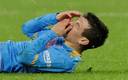 Chucky Lozano salió en camilla tras el golpe (Reuters)
