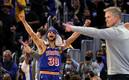 Stephen Curry encestó desde las gradas del Chase Center (Foto AFP)