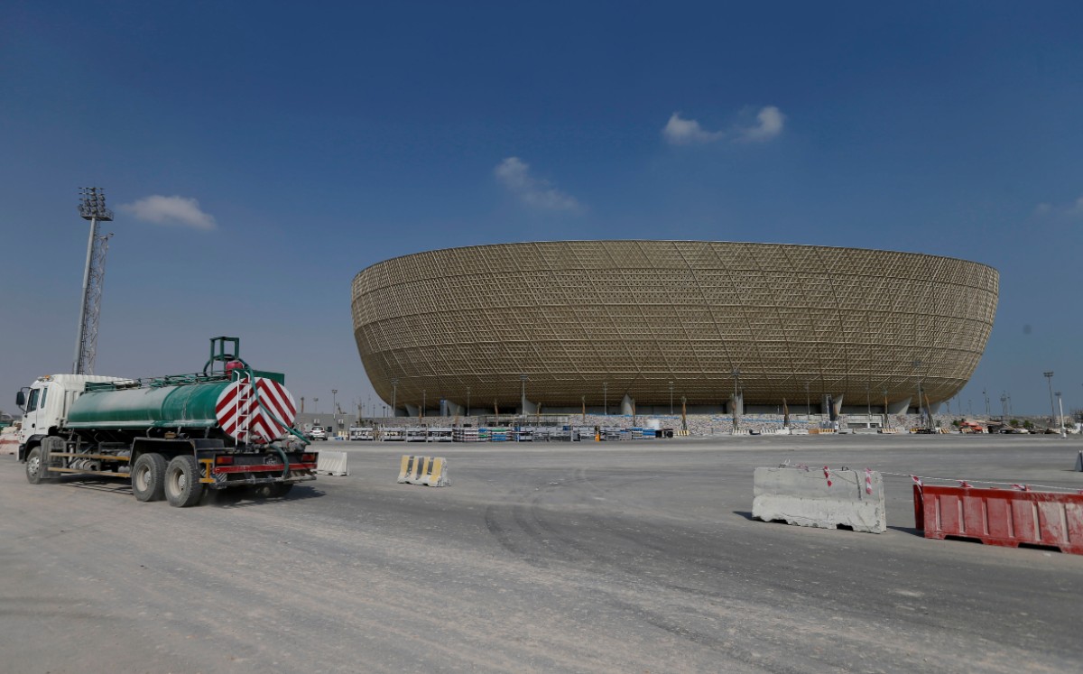 Así luce el estadio Lusail a un año de que arranque la Copa del Mundo. FOTO: Reuters
