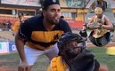 Francisco Peña, cátcher de las Águilas Cibaeñas de Dominicana. (TW @AguilasCibaenas)