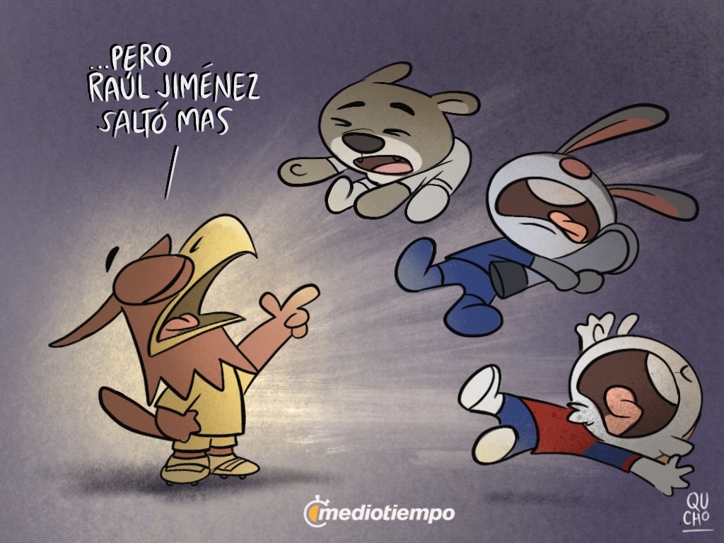 ...Pero Raúl Jiménez saltó más