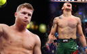 Canelo Álvarez conversó con Brandon Moreno. (Foto: AFP)