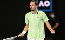 Medvedev mientras disputaba la Final contra Nadal. (AFP)