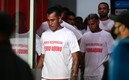 La playera fue usada durante el calentamiento. Foto: cortesía