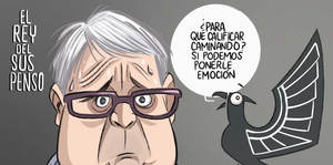 Tata Martino en suspenso; cartón de Qucho