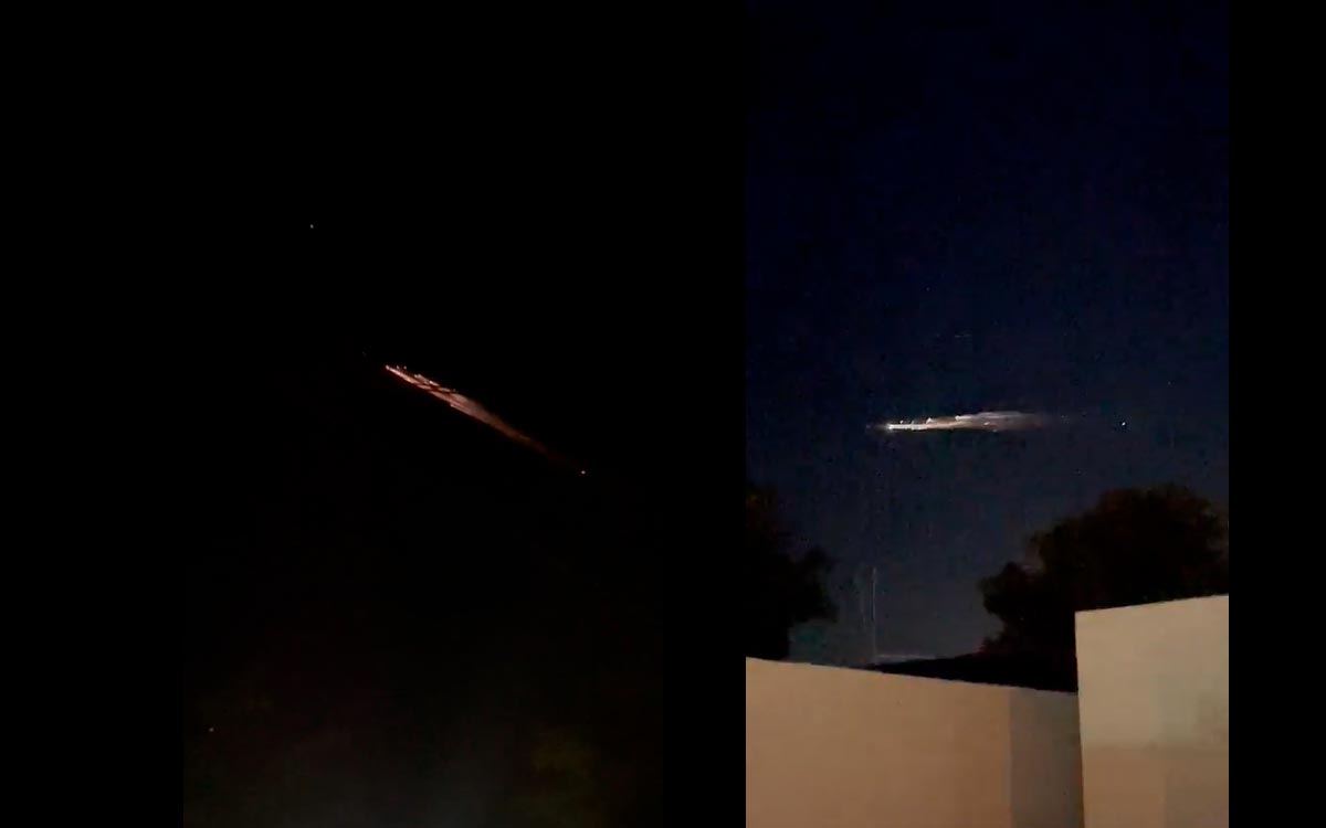 Usuarios captaron la caída de un supuesto meteorito en Sinaloa (Twitter)