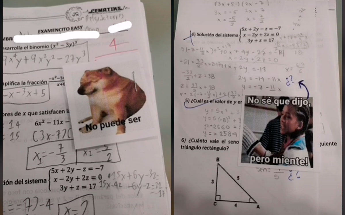 Maestro mexicano califica con memes exámenes de matemáticas | TikTok