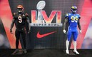 Los uniformes de los Cincinnati Bengals y Los Angeles Rams. (Reuters)