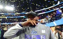 Odell Beckham Jr. celebrando la victoria de Rams en el Super Bowl LVI. (Reuters)