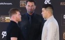 El Canelo y Bivol tuvieron su primer cara a cara.