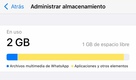 WhatsApp: almacenamiento lleno (Foto: WhatsApp)