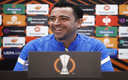 Xavi en conferencia de prensa de Europa League. (Reuters)