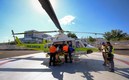 La ambulancia aérea para aficionados de Atlas lesionados en Querétaro. (TW @EnriqueAlfaroR)