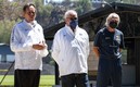 Leopoldo Silva (izq.) con  Leo Cuéllar y Miguel Mejía Barón. Foto: Cortesía Club Universidad Nacional