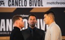 Canelo y Bivol ya tuvieron su primer cara a cara hace unos días. FOTO: AFP.