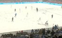 El juego entre New England Revolution y Real Salt Lake se jugó en plena nevada (Captura Twitter)