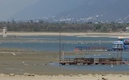 La presa La Boca luce casi seca.