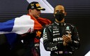 Max Verstappen y Lewis Hamilton. (Reuters)