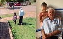 El abuelito de 88 años disfruta de acompañar a su bisnieta a la escuela.