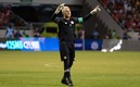 Keylor Navas celebra un gol de Costa Rica ante Estados Unidos. Foto: AFP