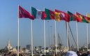 La bandera de México ondea en Qatar. (FOTO: Enrique Martínez/MT)