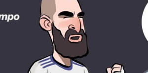 Karim Benzema, el sueño de la Champions; cartón de Qucho