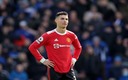 Cristiano en el partido que el United perdió contra el Everton. (Reuters)