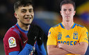 Pedri y Sebastián Córdova, futbolistas de Barcelona y Tigres, respectivamente. (Reuters | Mexsport)