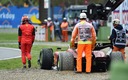 Sainz dirigiéndose a la pista en el circuito de Imola. (Reuters)