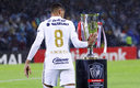 Higor Meritao tocando la Concachampions antes de la Final de Ida. (Imago7)